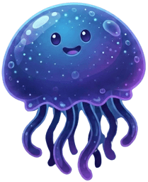 JellyPal jellyfish mascot floating above the app interface